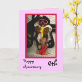 6周年おめでとう、オリジナルメッセージ可 カード (黄色い花)