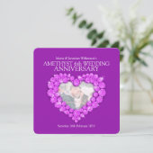 6周年アメシスト写真結婚記念日招待状 招待状 (スタンド正面)