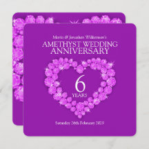 6周年アメシスト結婚記念日パーティーの招待状