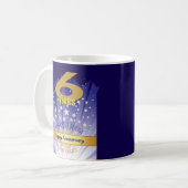 6周年カスタムリカバリー記念日ボールド数字 コーヒーマグカップ (正面左)