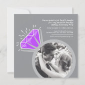 6周年パーティー アメシスト リング 2枚の写真 招待状 (裏面)