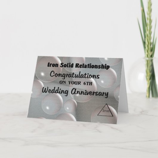 6周年目の結婚記念日 カード (正面)