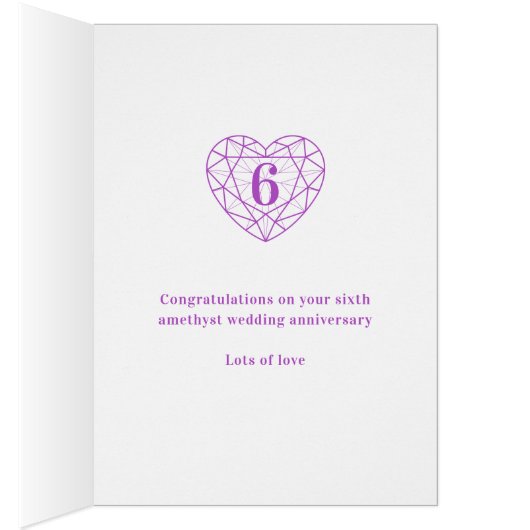 6周年結婚アメジストカーパーソナライズされたド (内側 (右))