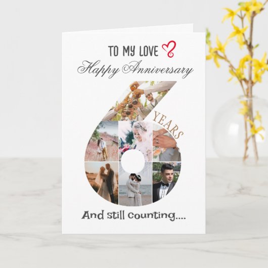 6周年結婚記念写真 カード (黄色い花)