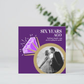 6周年結婚記念日のアメシストリングの写真 招待状 (スタンド正面)