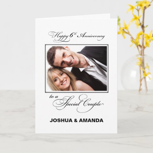 6周年結婚記念日 オーダーネーム/写真 カード (黄色い花)