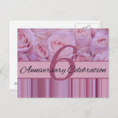 6周年記念バラ インビテーションポストカード (正面/裏面)