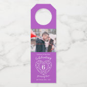 6周年記念写真紫アメジストハート ボトルネックタグ (正面)