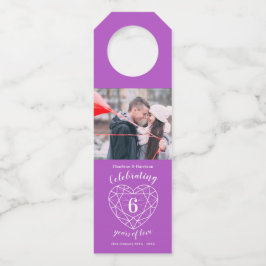 6周年記念写真紫アメジストハート ボトルネックタグ