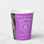 6周年記念結婚の概要ハート写真 紙コップ (裏面)