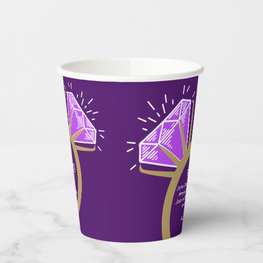 6周年記念結婚アメジストリングおもしろいファクトpa 紙コップ (左)