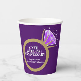 6周年記念結婚アメジストリングおもしろいファクトpa 紙コップ
