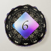 6周年記念結婚アメジスト円枕 ラウンドクッション (裏面)