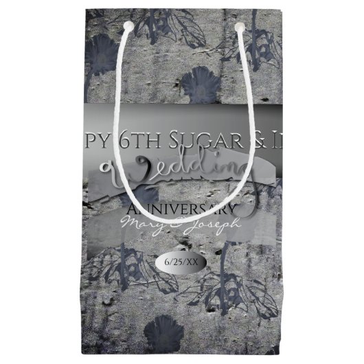 6周年記念結婚シュガー&アイアン抱き枕 スモールペーパーバッグ (正面)