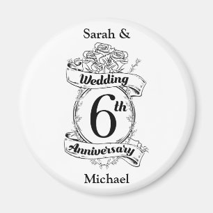 6周年記念結婚バラ マグネット