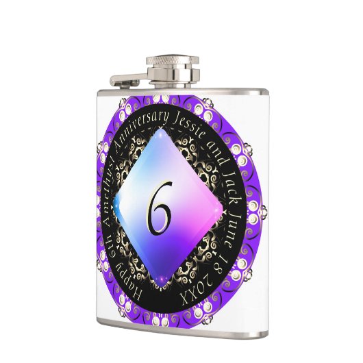 6周年記念結婚ビニールフラッ包まれたク フラスク (左)