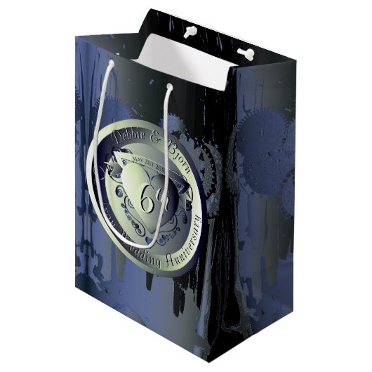 6周年記念結婚ブロンズハートメダリオン ミディアムペーパーバッグ (正面アングル)