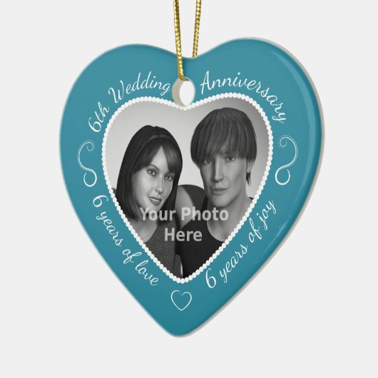 6周年記念結婚写真 セラミックオーナメント (左)