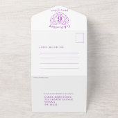 6周年記結婚念アメジストの紫のRSVP写真 オールインワン招待状 (外側)