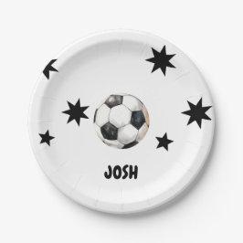6回サッカー6回目の誕生日パーティーでキックイン ペーパープレート