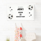 6回サッカー6回目の誕生日パーティーでキックイン 横断幕 (インサイチュ)