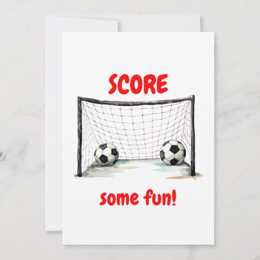 6回サッカー6回目の誕生日パーティーで赤いキックイン 招待状 (裏面)