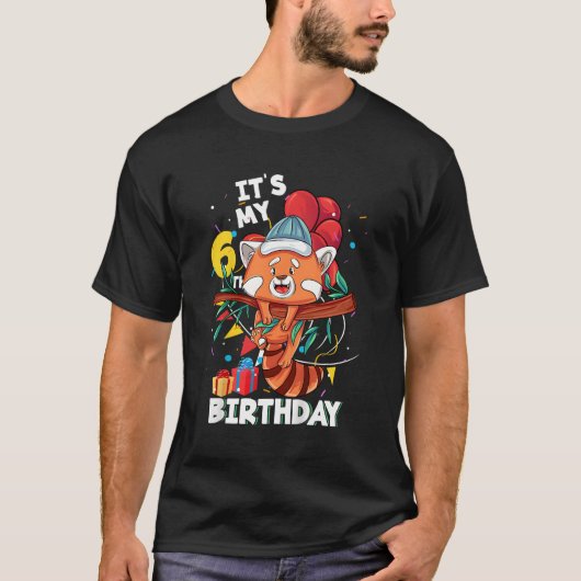6回目の赤パンダ Tシャツ (正面)