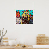 6子猫 ポスター (キッチン)