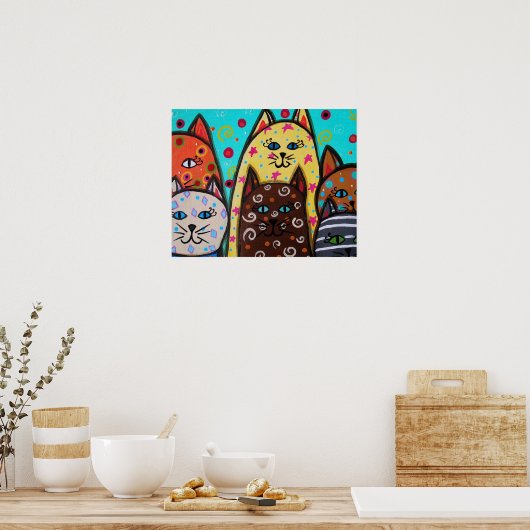 6子猫 ポスター (キッチン)