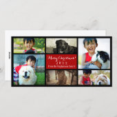 6家族写真メリークリスマスフォトコラージュ シーズンカード (正面/裏面)