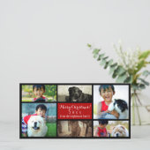 6家族写真メリークリスマスフォトコラージュ シーズンカード (スタンド正面)