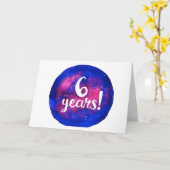 6年の節酒誕生日/記念日カード カード (黄色い花)