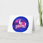 6年の節酒誕生日/記念日カード カード (正面)
