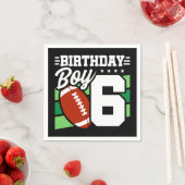 6年オールドサッカーパーティーテーマ6th誕生日ボーイ スタンダードカクテルナプキン (インサイチュ)
