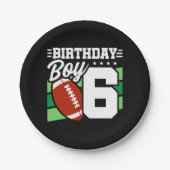 6年オールドサッカーパーティーテーマ6th誕生日ボーイ ペーパープレート (正面)