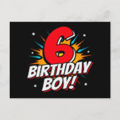 6年オールドスーパーヒーロー誕生日ボーイ6誕生日 ポストカード (正面)