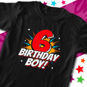 6年オールドスーパーヒーロー誕生日ボーイ6誕生日 Tシャツ