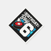 6年オールドホッケーパーティーテーマ第6誕生日ボーイ スタンダードカクテルナプキン (角)