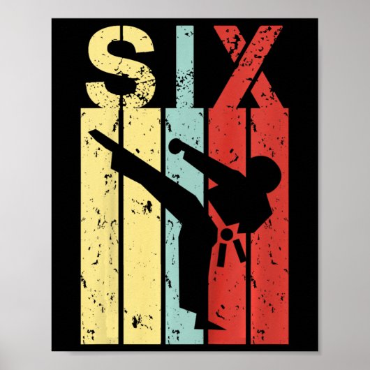 6年オールド空手誕生日ボーイガール6th誕生日K ポスター (正面)