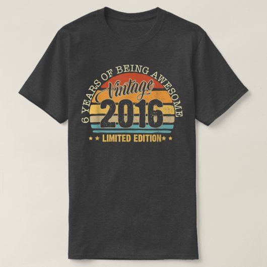 6年ギフトヴィンテージ2016年限定版6th tシャツ (デザイン正面)