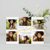 6年モダン卒業 箔招待状 (立ち正面)