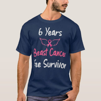 6年乳がんフリーピンク乳がんSurv Tシャツ