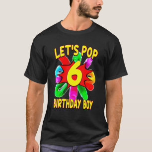 6年古いキッドポップ・アートのチューブテーマ誕生日 Tシャツ