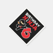 6年古空手忍者パーティーキッズ6誕生日 スタンダードカクテルナプキン (角)