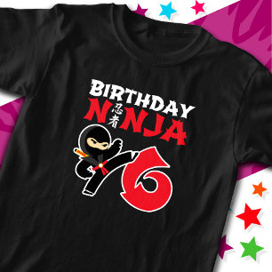 6年古空手忍者パーティーキッズ6誕生日 Tシャツ
