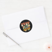 6年生のご入学おめでとう、初登校、ようこそ ラウンドシール (封筒)