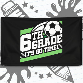 6年生のサッカー初日の学校復帰 横断幕