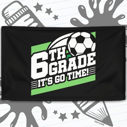 6年生のサッカー初日の学校復帰 横断幕