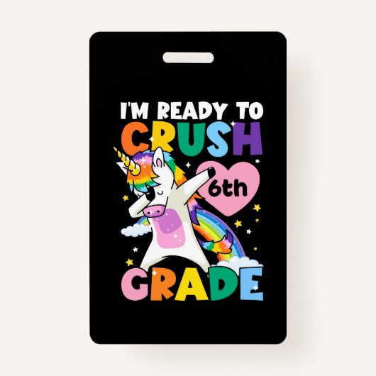 6年生のユニコーンハート1日目を潰す準備ができている バッジ (正面)