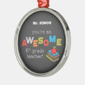 6年生の先生への感謝の日のプレゼントに Awesome メタルオーナメント (左)